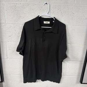 Buck Mason Avalon Knit Short Sleeve Polo Shirt in Black